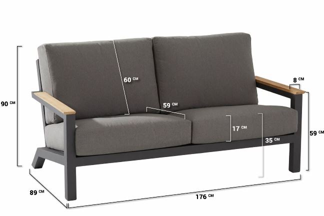 4 Seasons Capitol Sofa 2.5 Lg. C/alm. - Antracite